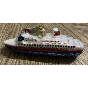 Old World Christmas Glass Blown Ornament for Christmas Tree, Cruise Ship